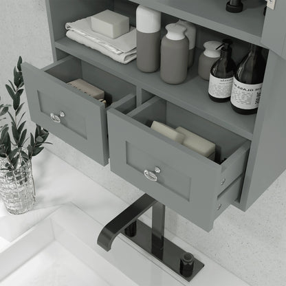 Bathroom Wall Cabinet, Medicine Cabinet, Over Toilet Storage, Grey Wall Mounted Cabinets at Gallery Canada