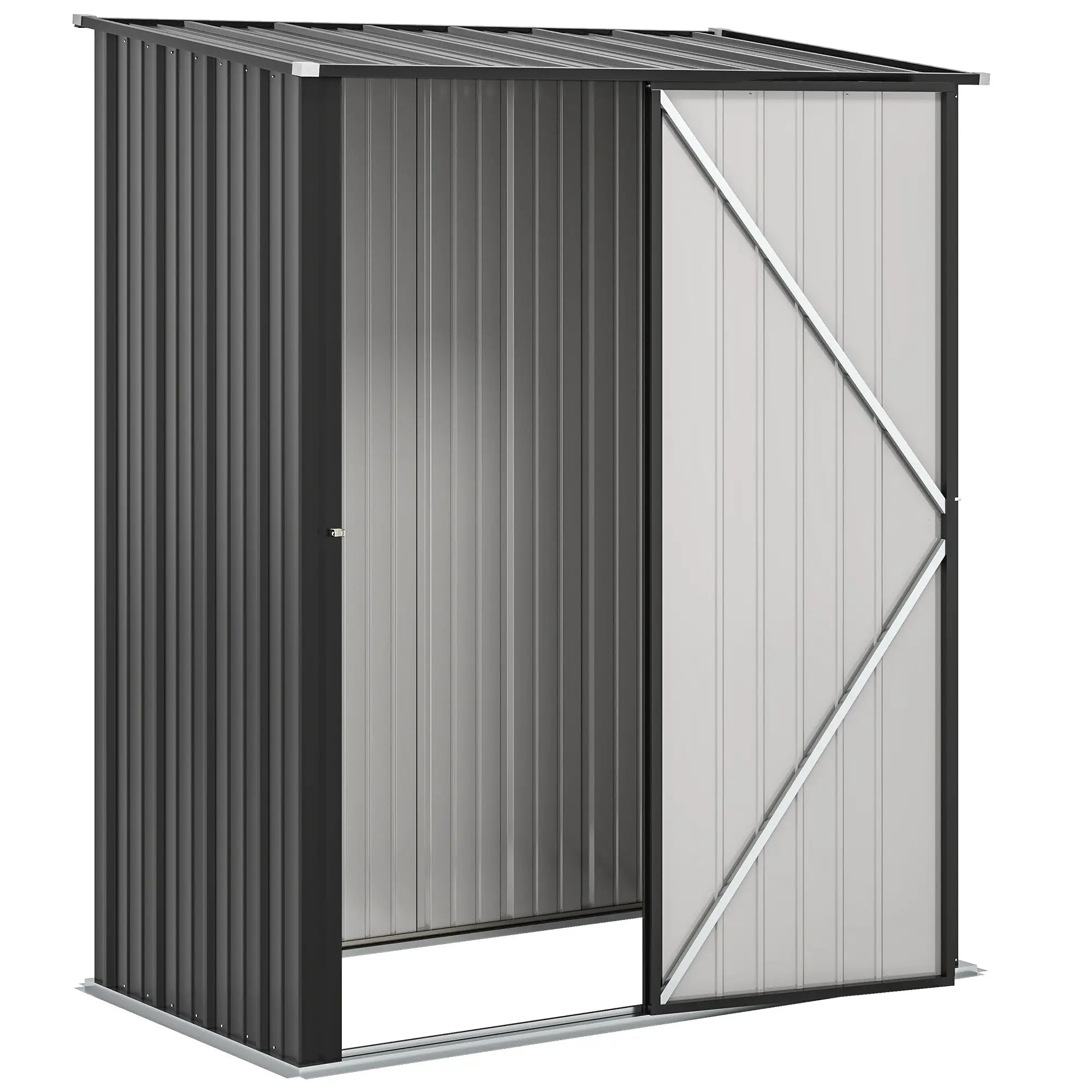 5' x 3' Outdoor Storage Shed, Steel Garden Shed, Lockable Door, Black Sheds at Gallery Canada