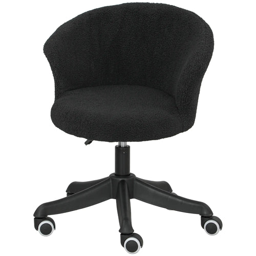 Armless Office Chair, Adjustable Height, Swivel Wheels, Mid Back, Black