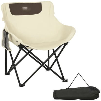 Portable Camping Chair, Lightweight Folding with Carry Bag, Side Pocket, White Picnic Tables & Camping Chairs at Gallery Canada