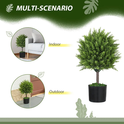 Artificial Cedar Topiary Trees In Pots, Indoor Outdoor Decor, Green Artificial Trees at Gallery Canada