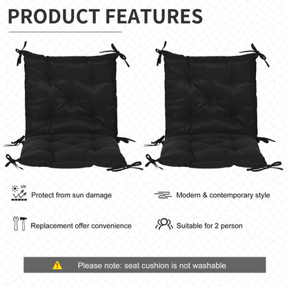 Patio Chair Cushions Set of 2, 39" x 20" x 3", Outdoor Tufted, Black Patio Chair Cushions at Gallery Canada
