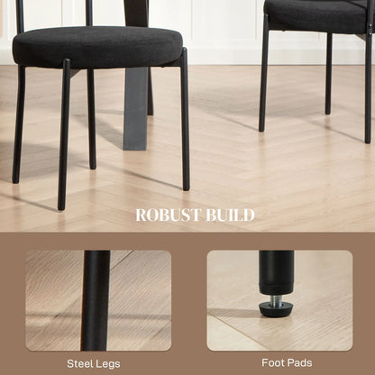 4 Kitchen Chairs, Modern Dining, Corduroy Upholstery, Steel Legs, Black Dining Chairs at Gallery Canada
