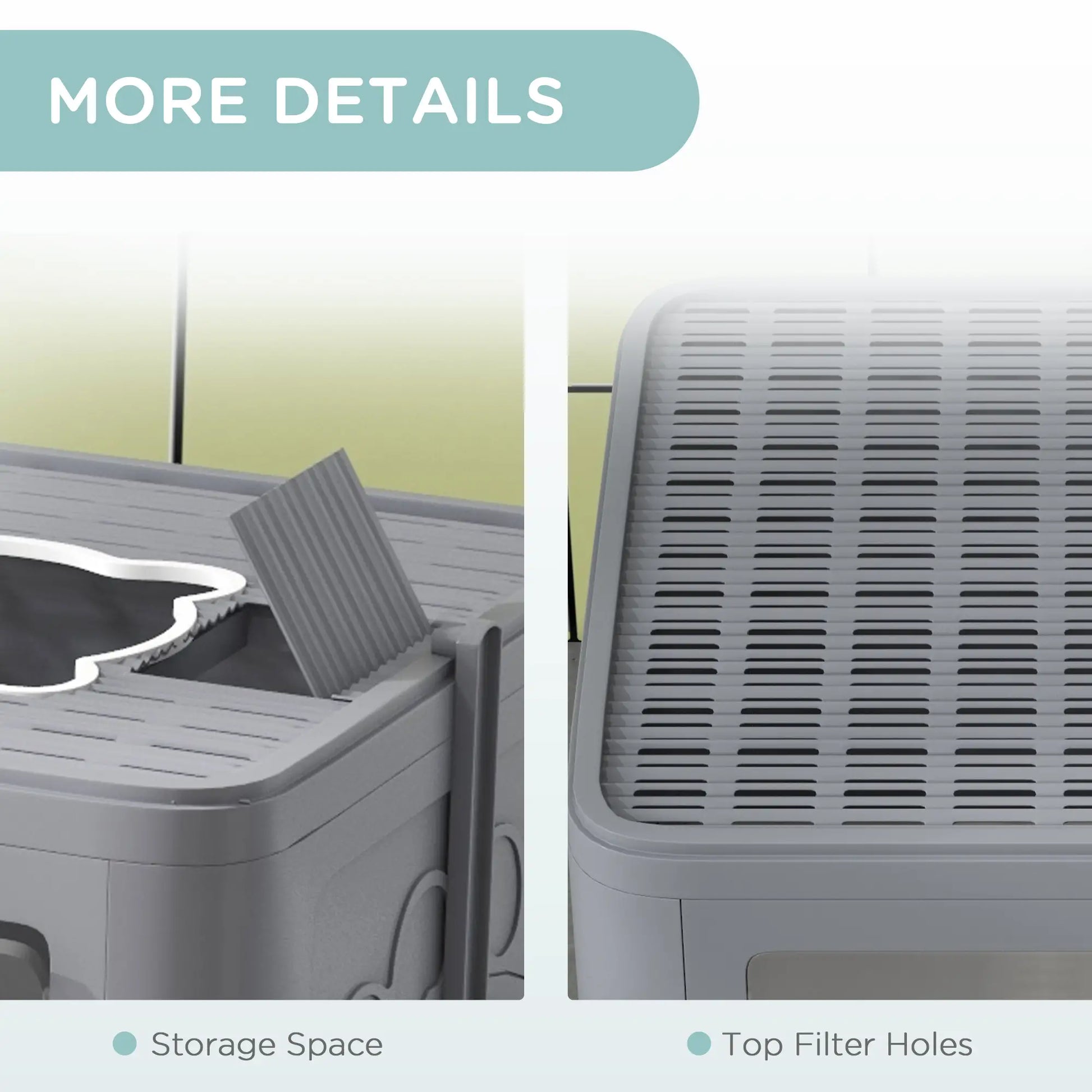 Cat Litter Box, Front Enter Top Exit, Pull Out Tray, Easy Clean, Grey Cat Litter Box Enclosures at Gallery Canada