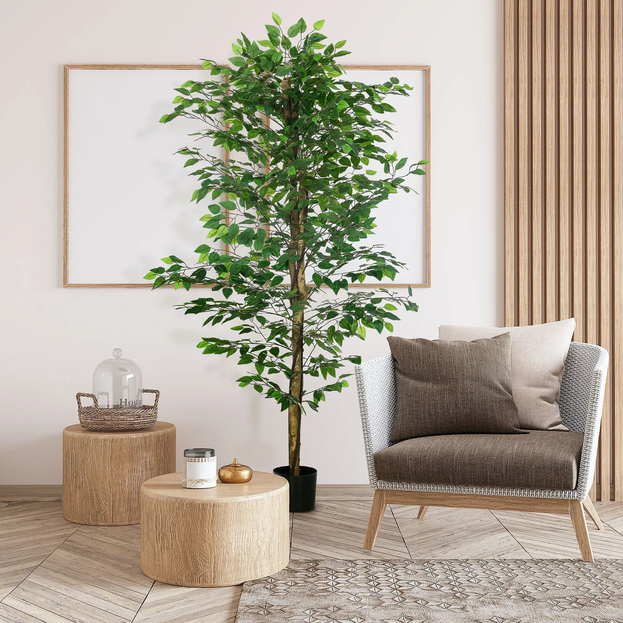 6ft Artificial Ficus Tree, Indoor Fake Plant with Pot Artificial Trees at Gallery Canada