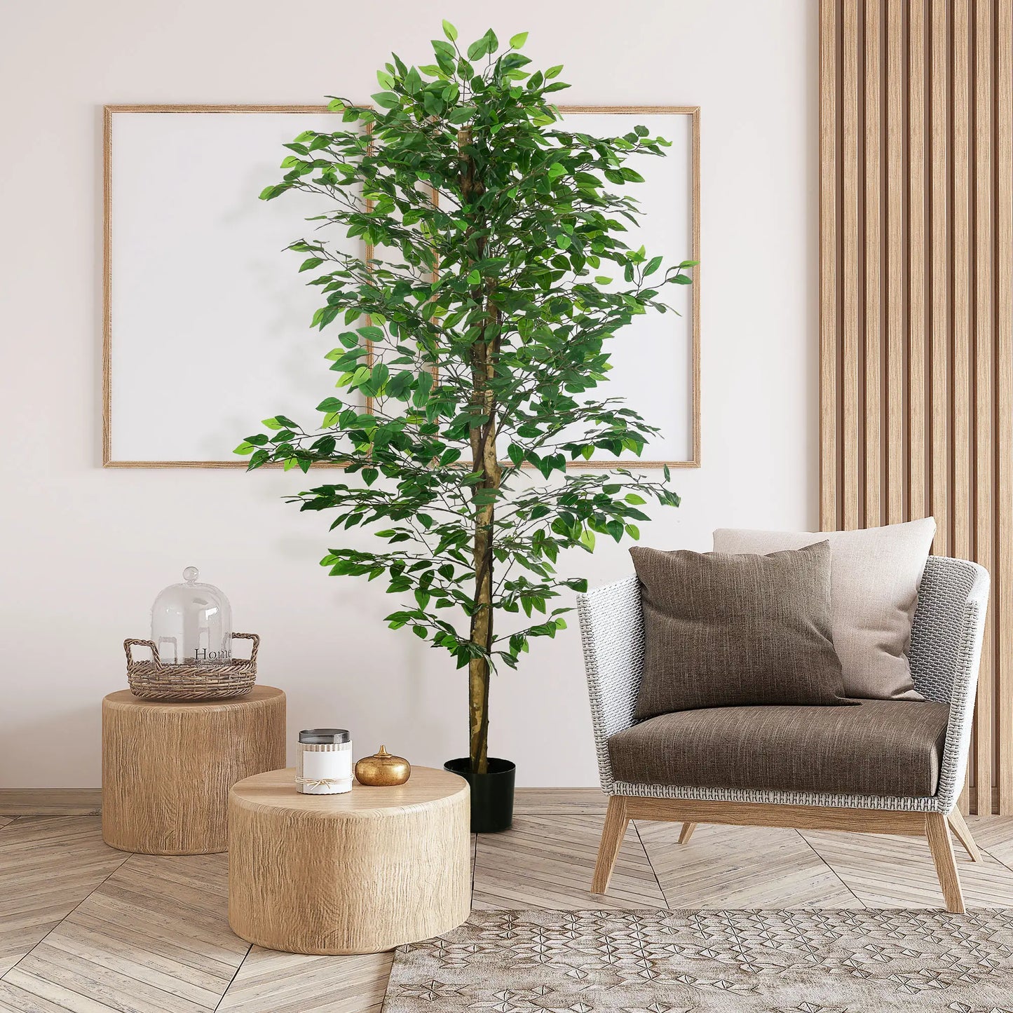 6ft Artificial Ficus Tree, Indoor Fake Plant with Pot Artificial Trees at Gallery Canada