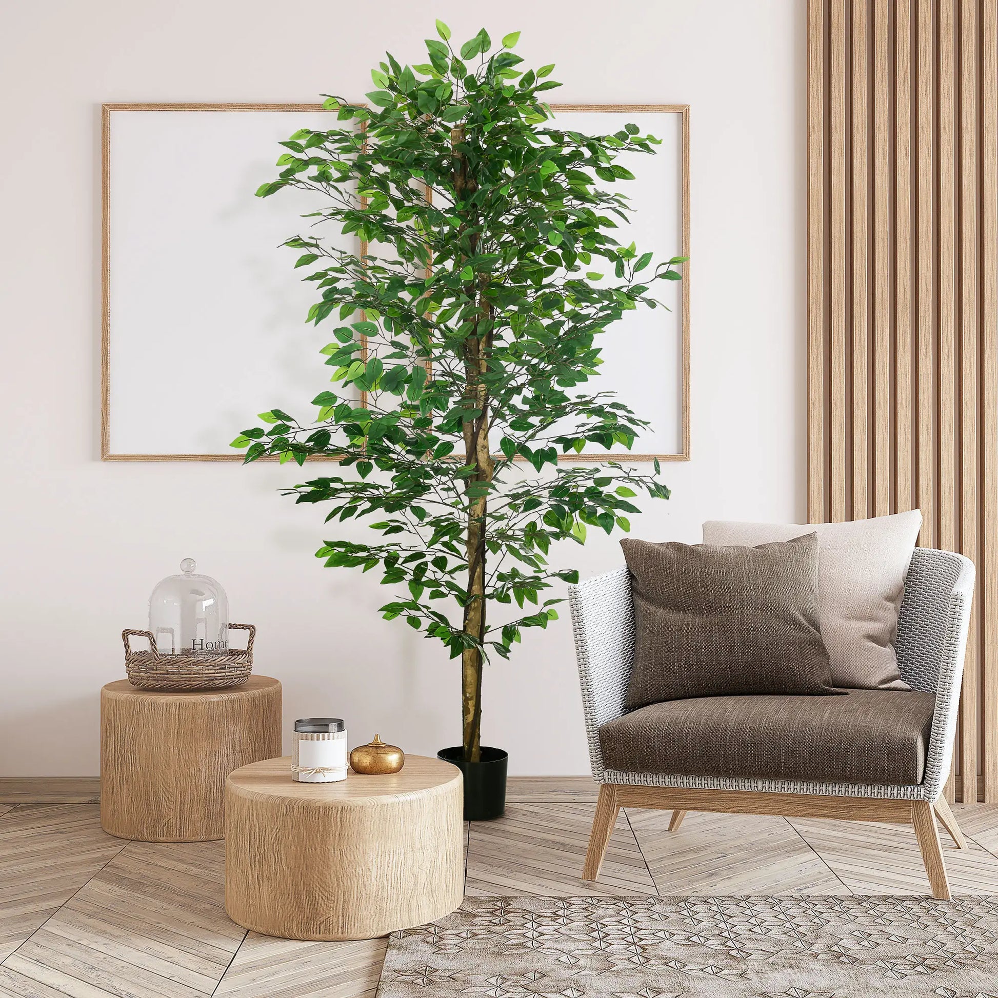 6ft Artificial Ficus Tree, Indoor Fake Plant with Pot Artificial Trees at Gallery Canada