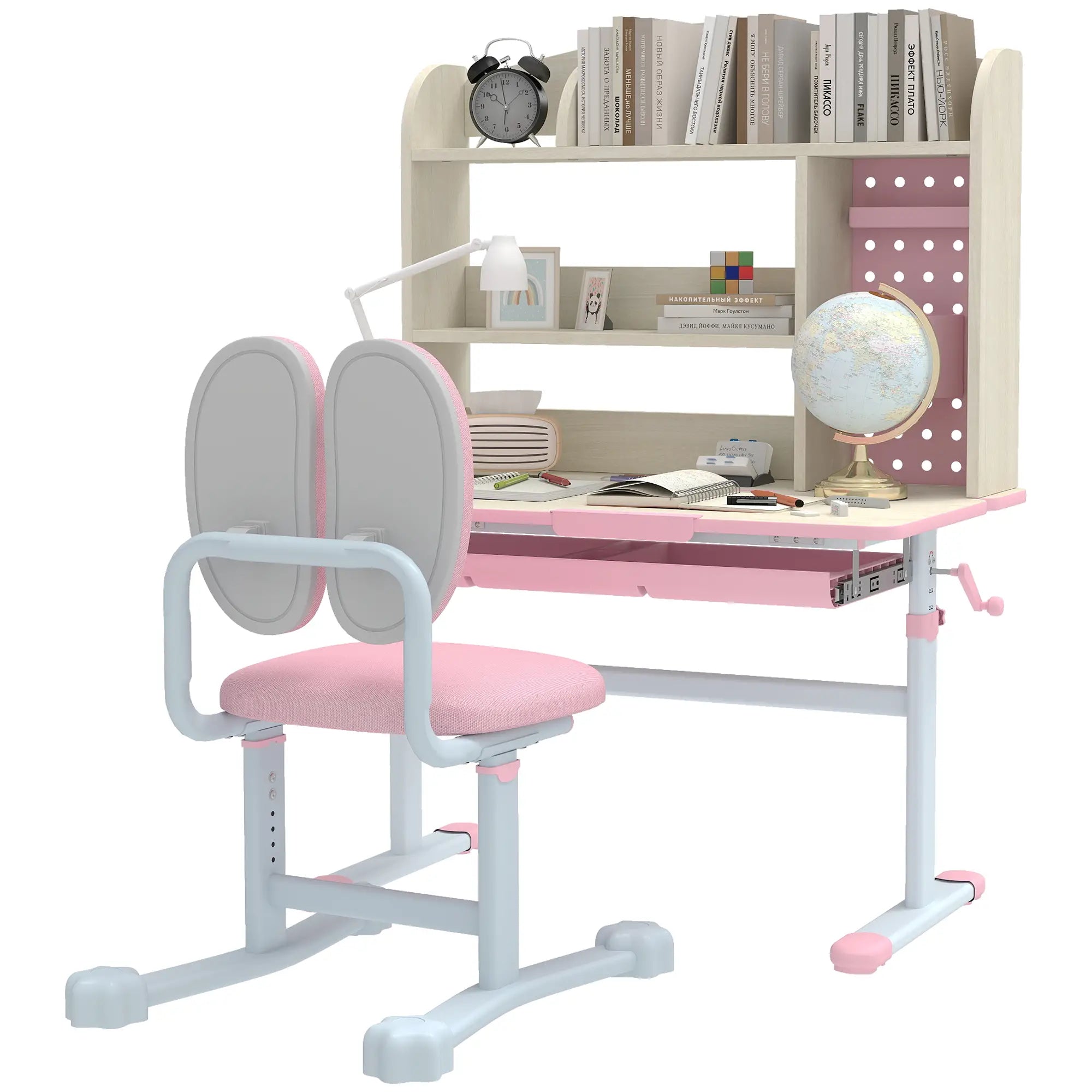 Kids Desk Chair Set, Adjustable Height, Ages 3-12, Pink Kids Desk Sets at Gallery Canada