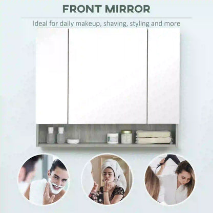 Wall Mounted Bathroom Medicine Cabinet, Adjustable Shelves, Grey Mirror Medicine Cabinets at Gallery Canada