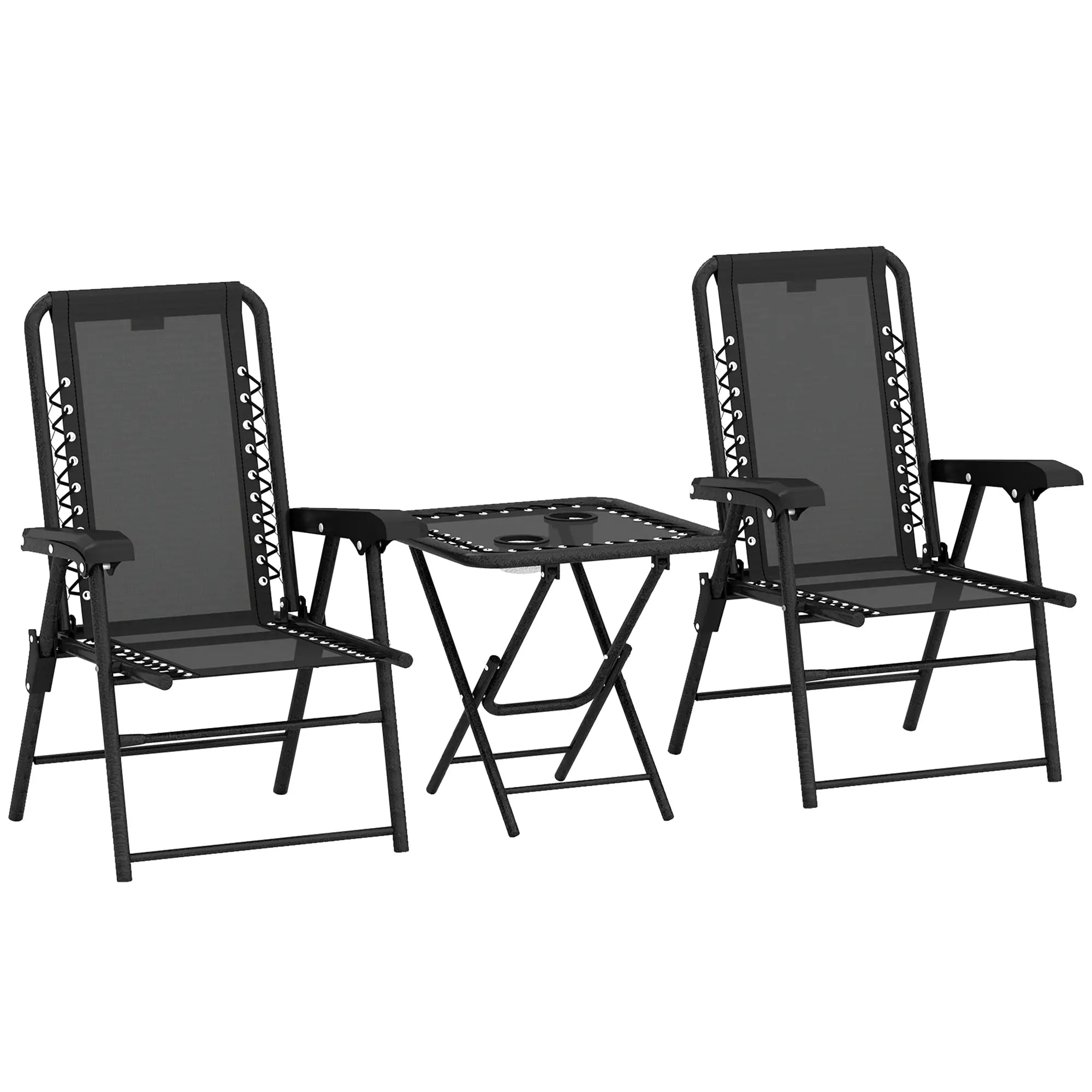 3-Piece Patio Bistro Set, Outdoor Folding Table & Chairs Bistro Sets at Gallery Canada