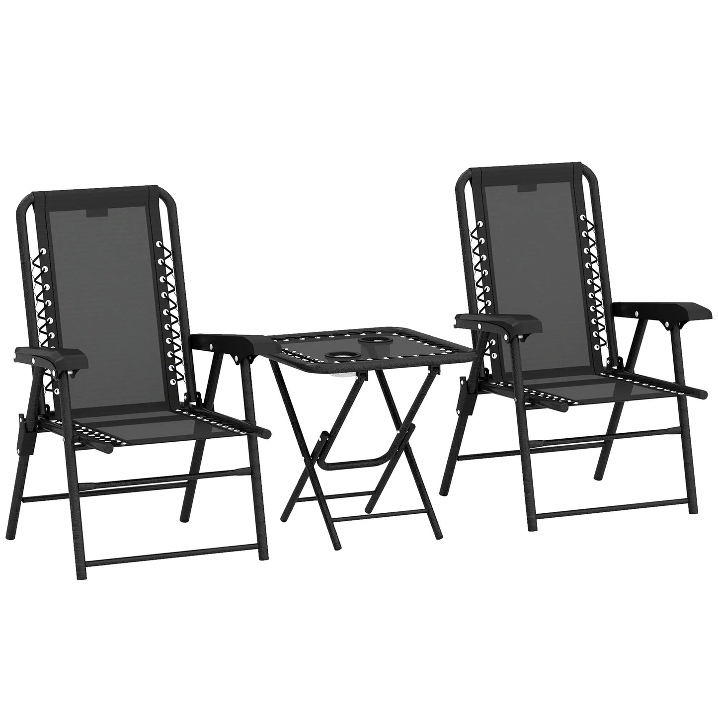 3-Piece Patio Bistro Set, Outdoor Folding Table & Chairs Bistro Sets at Gallery Canada