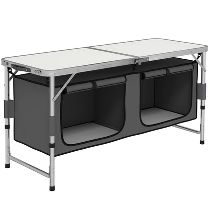 Adjustable Height Aluminum Folding Picnic Table, Outdoor Camping Picnic Tables & Camping Chairs White at Gallery Canada