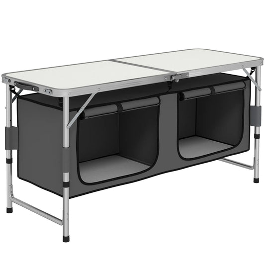 Adjustable Height Aluminum Folding Picnic Table, Outdoor Camping Picnic Tables & Camping Chairs White at Gallery Canada