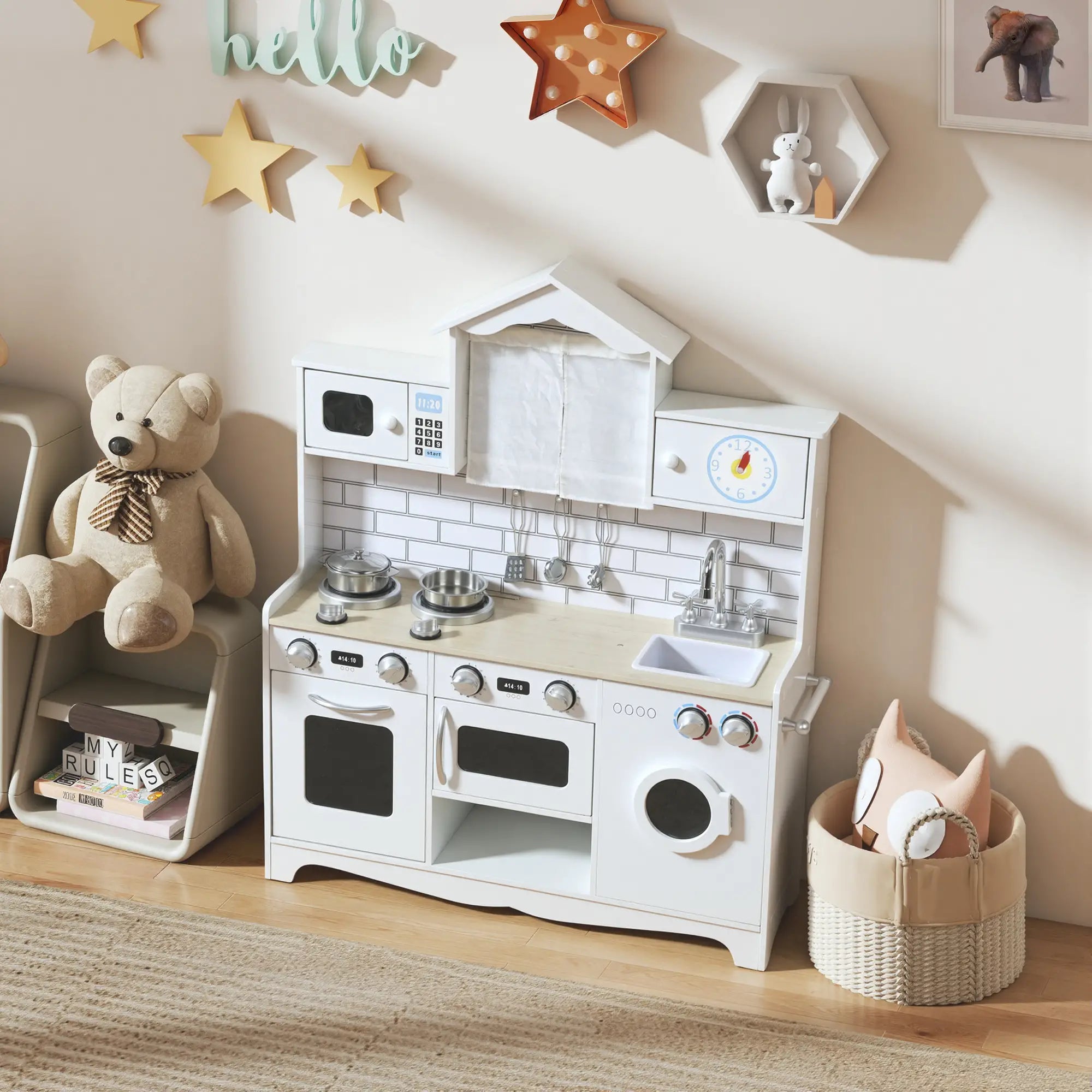 Pretend Play Kitchen for Kids, Ages 3-6 Years, White Play Kitchen at Gallery Canada