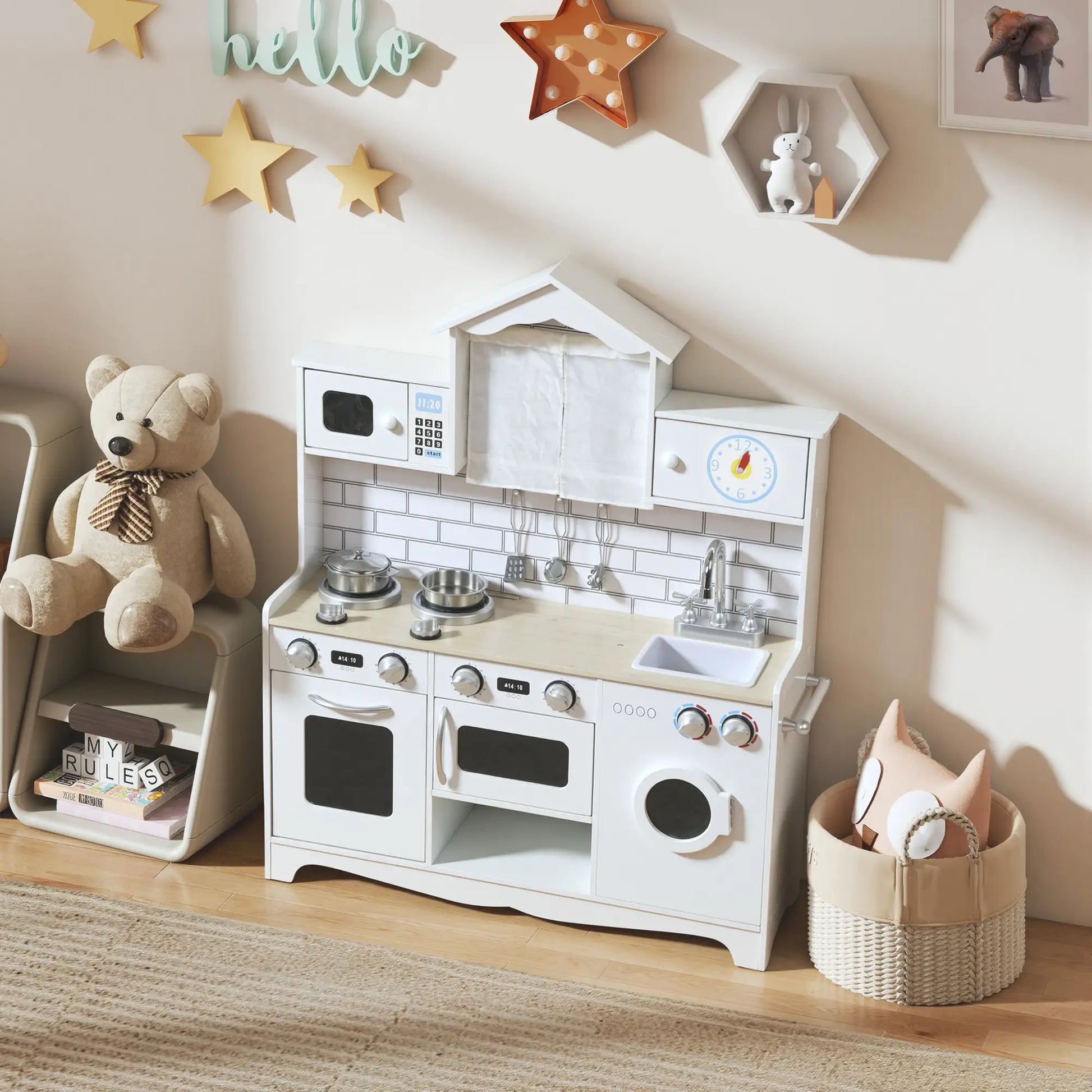 Pretend Play Kitchen for Kids, Ages 3-6 Years, White Play Kitchen at Gallery Canada