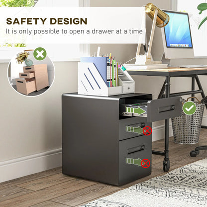 Lockable File Cabinet, Steel Filing Cabinet on Wheels for Legal, A4, Letter Size, Home Office Office Cabinets & Cupboards at Gallery Canada