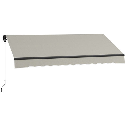 8' x 6.5' Retractable Awning, 280gsm UV Resistant Sunshade Shelter for Deck, Balcony, Yard, Light Grey at Gallery Canada