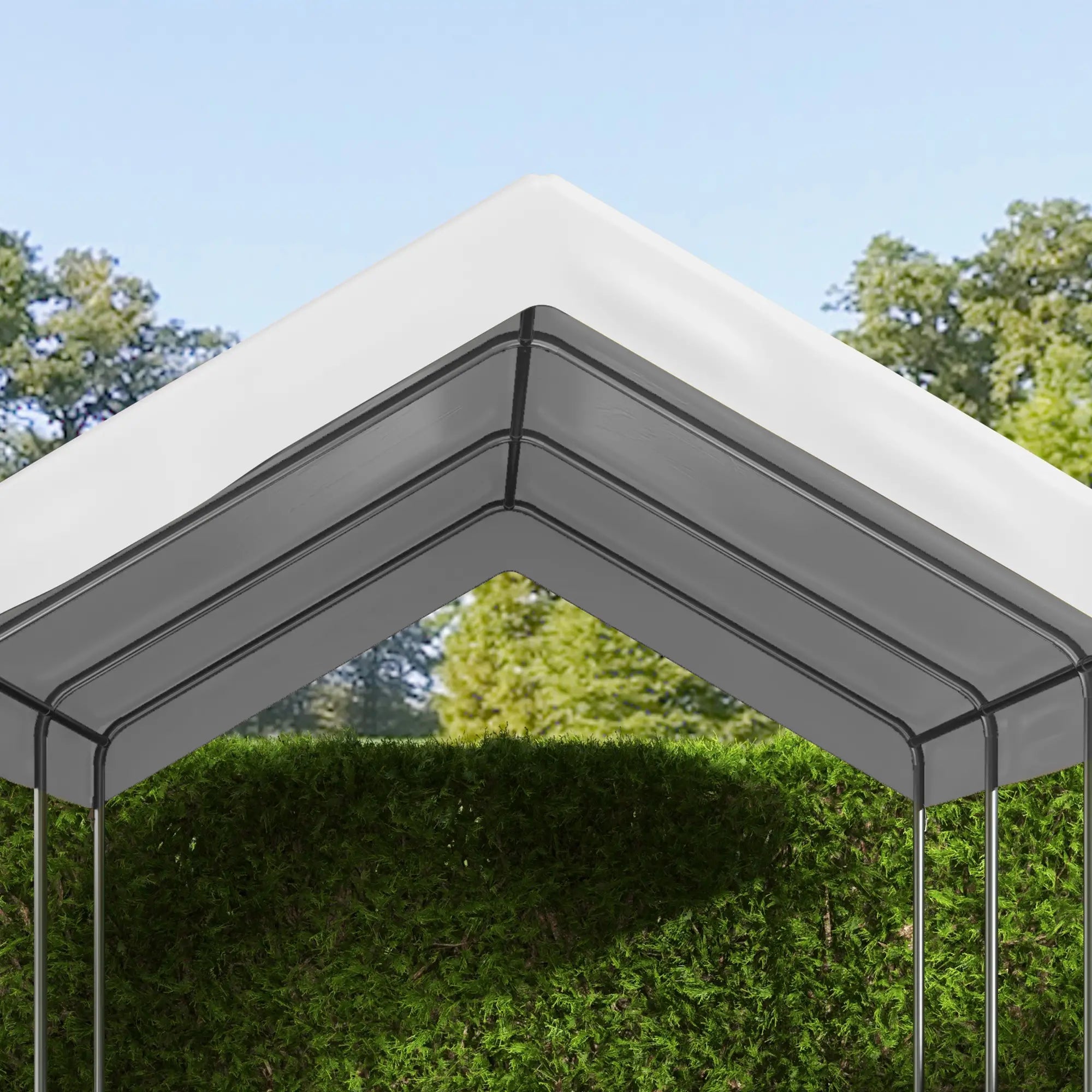 10 x 20ft Carport Canopy, UV Resistant, Ball Bungee Cords, White Gazebo Canopy Replacement at Gallery Canada