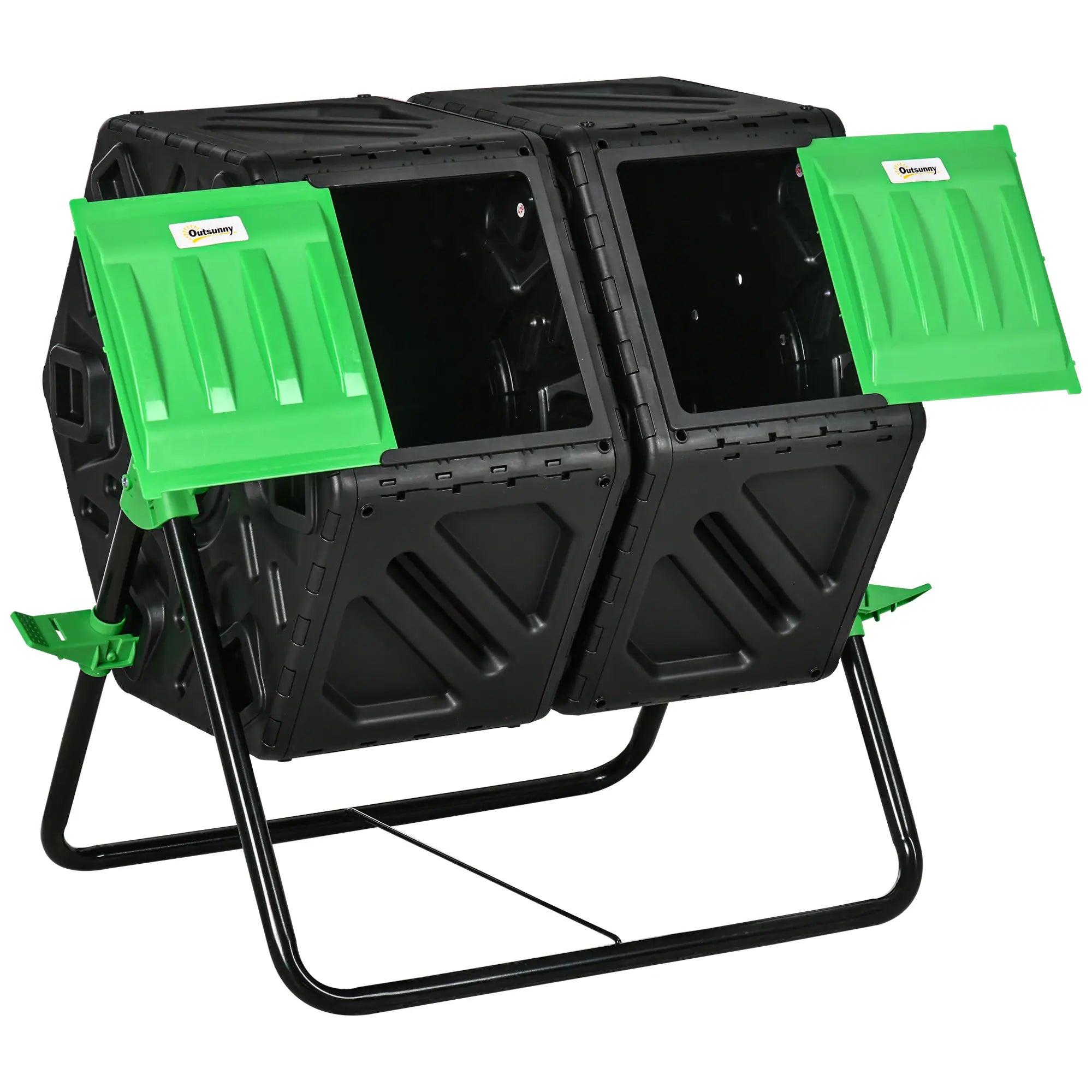 Rotating Composter, Dual Chamber Bin, 24 Vents, Steel Legs, 34.5 Gallon, Green Garden Accessories at Gallery Canada