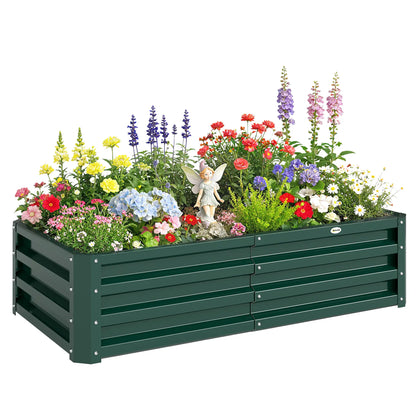 Galvanized Raised Garden Bed, Outdoor Planter Box, 4' x 2' x 1', Green Galvanized Planter Boxes Green at Gallery Canada
