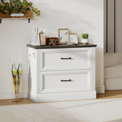 Lateral Filing Cabinet, Farmhouse, 2 Silent Drawers, Letter A4 Legal, White Office Cabinets & Cupboards at Gallery Canada