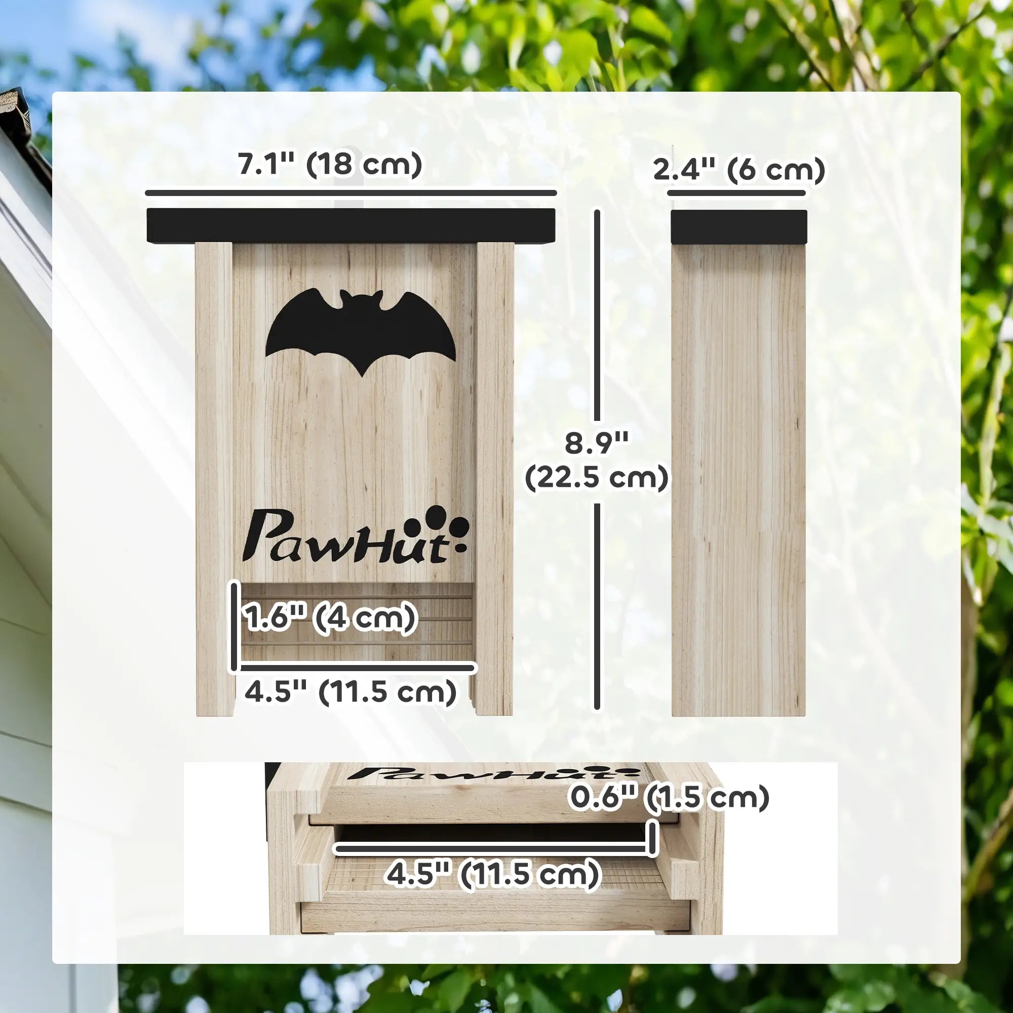 Wooden Bat Boxes, 18 x 6 x 22.5 cm, Attract Bats, Easy Hang Houses & Habitats at Gallery Canada