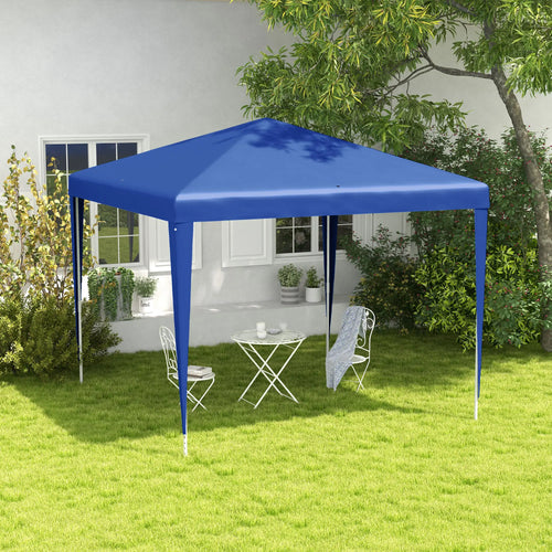9' x 9' Portable Canopy Tent, Outdoor Gazebo, Dressed Legs, Blue