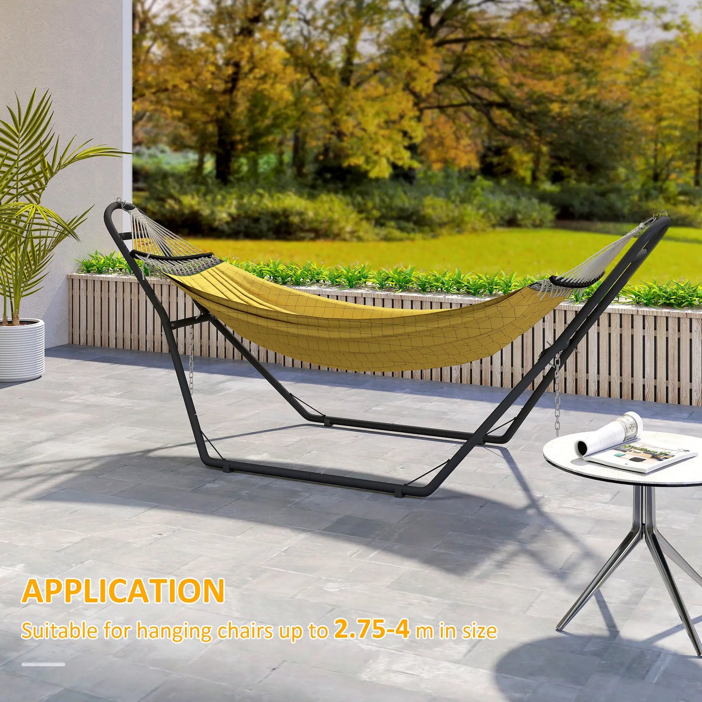 Steel Hammock Stand, Adjustable Height, 109.4", Black Hammock Stands at Gallery Canada