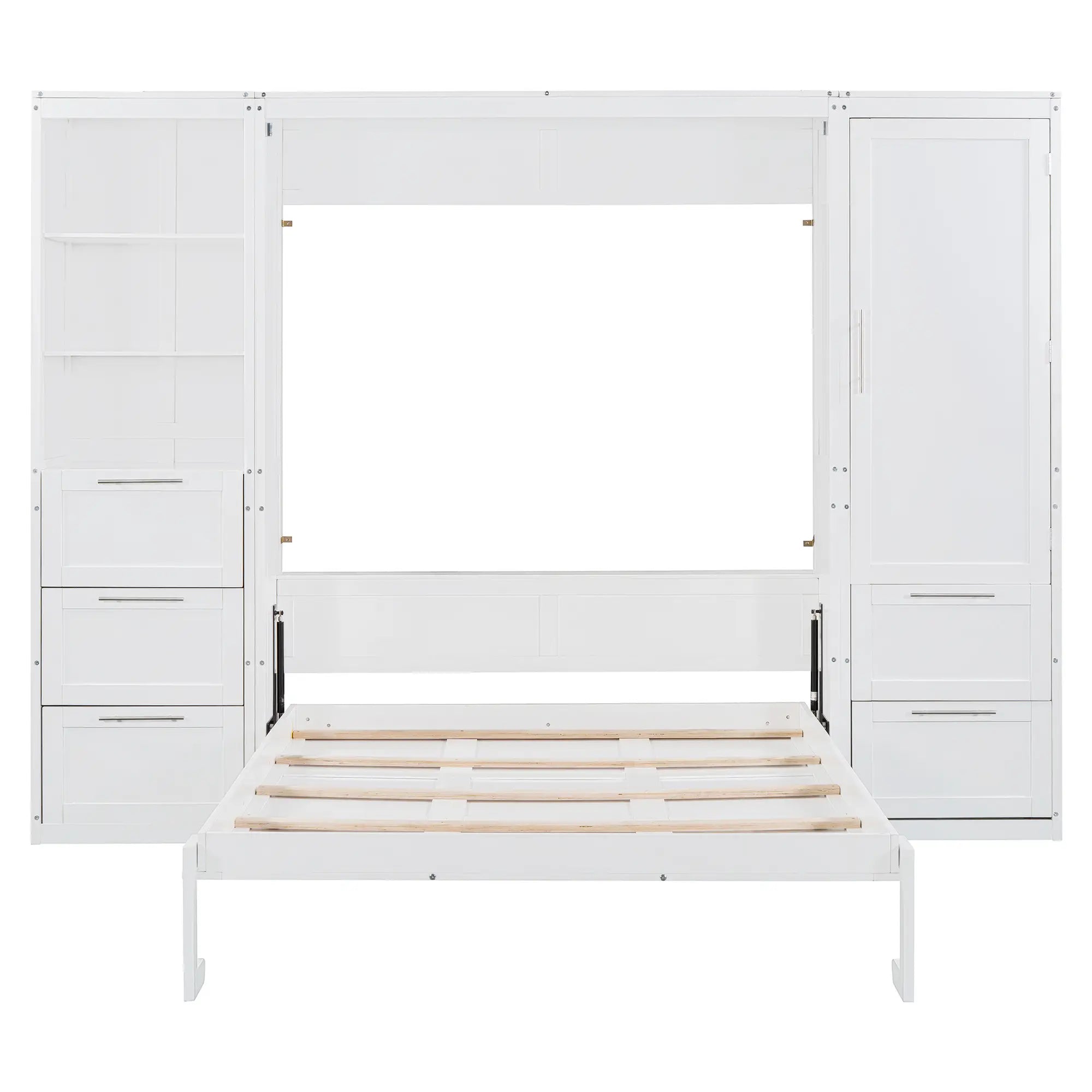 Murphy Bed with Storage, Space-Saving Wall Bed, 120