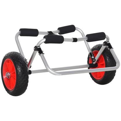 198LBS Kayak Cart, Foldable Canoe Dolly, Aluminum Frame, Silver Kayak Carts at Gallery Canada