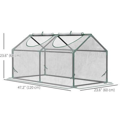 47" x 24" x 24" Mini Tunnel Greenhouse, Steel Frame, 2 Windows, Clear Greenhouses at Gallery Canada