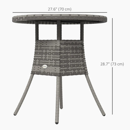 27.5" Outdoor Wicker Dining Table, PE Rattan Patio Furniture, Grey Patio Dining Tables at Gallery Canada