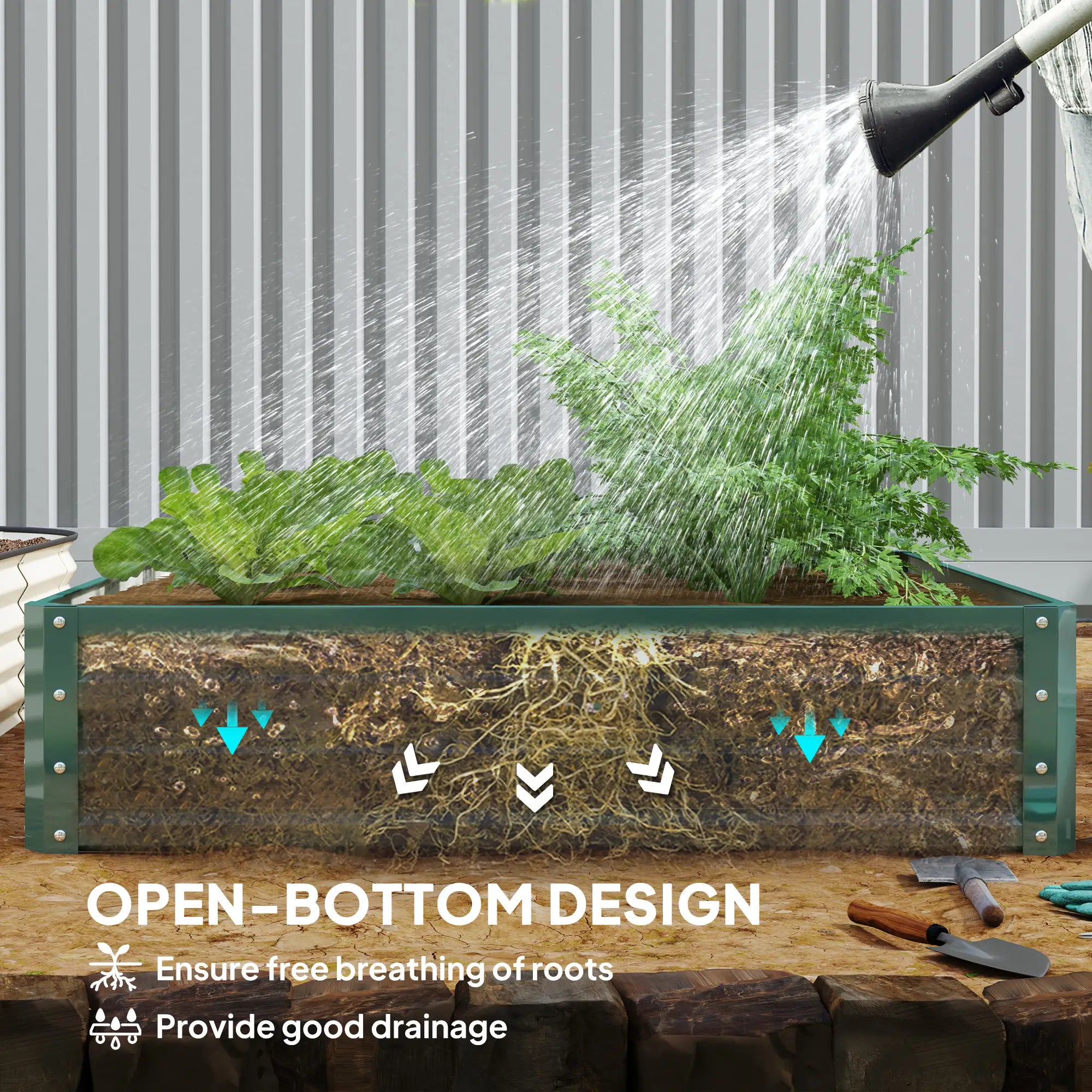 4' x 4' x 1' Galvanized Steel Raised Garden Bed, Vegetables, Flowers, Herbs Galvanized Planter Boxes at Gallery Canada