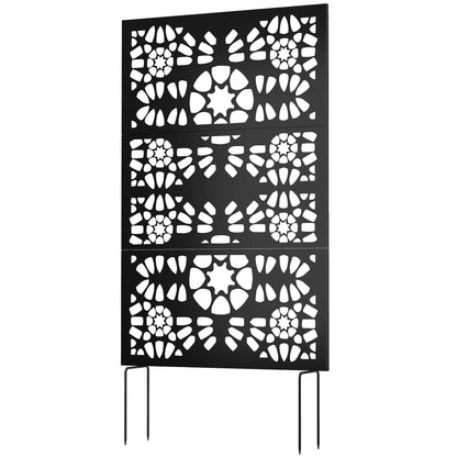 Metal Outdoor Privacy Screen 72x38 Freestanding, Black Side Awnings Black at Gallery Canada