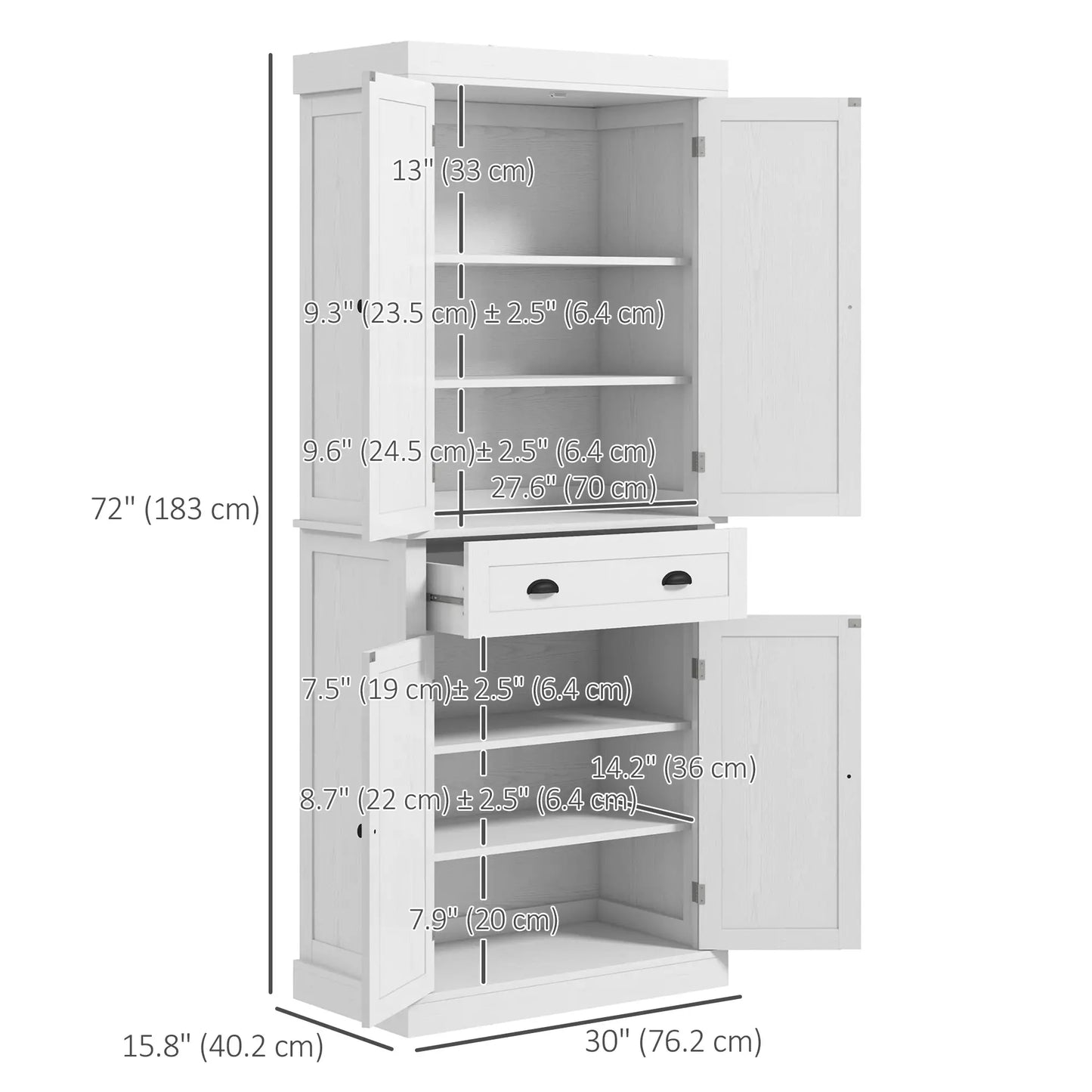 Kitchen Cabinet With 2 Drawers, Particleboard, White Kitchen Pantry Cabinets at Gallery Canada