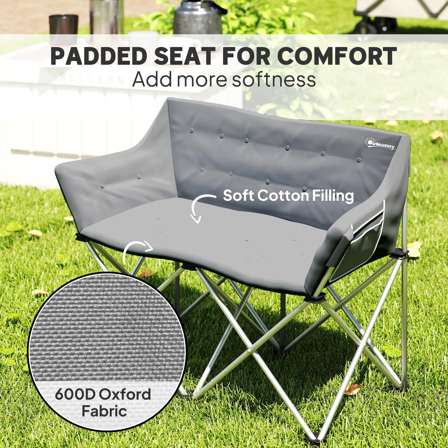 Double Camping Chair, Oversized Loveseat, Heavy Duty, Supports 529 lbs Picnic Tables & Camping Chairs at Gallery Canada