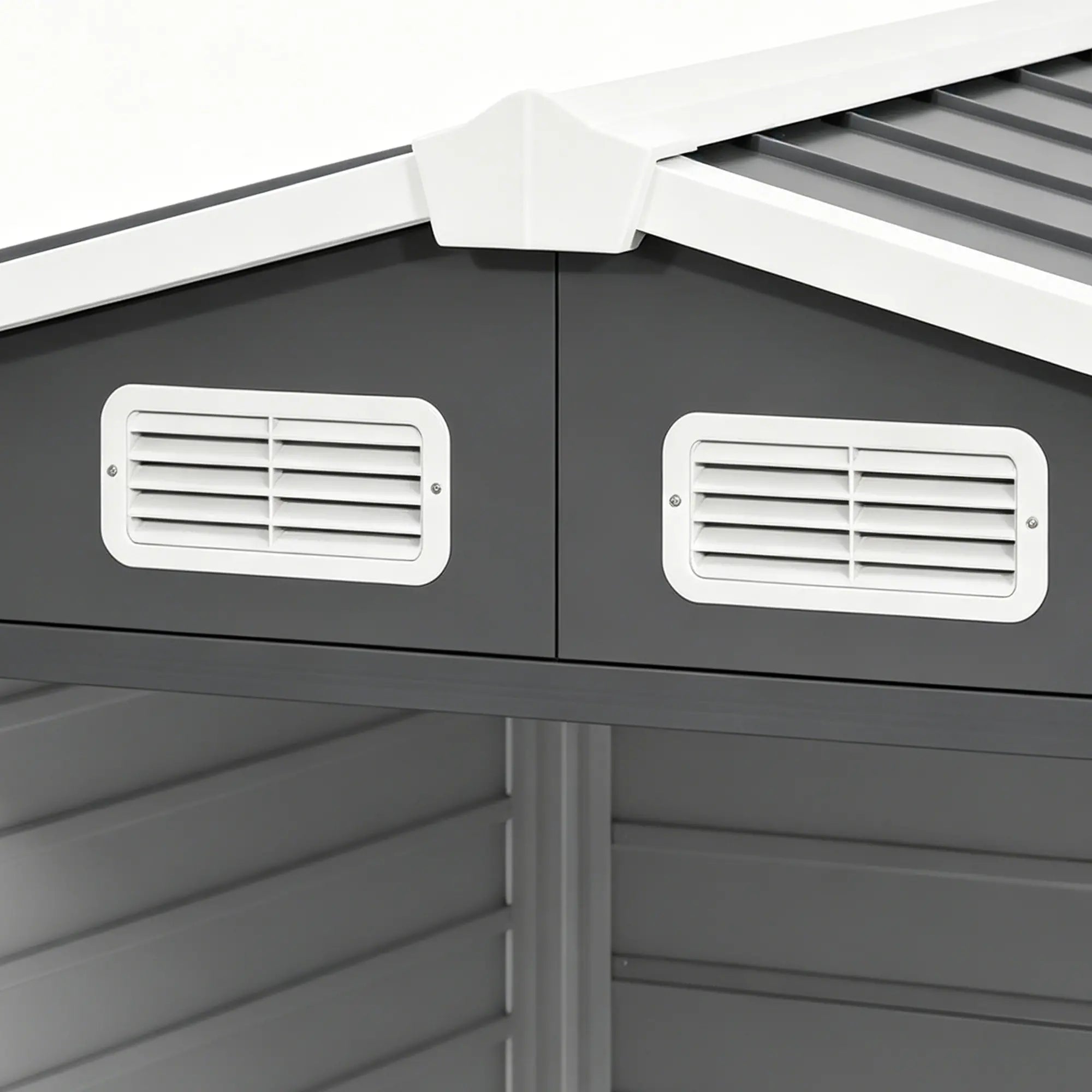 7' x 4' Metal Garden Shed, Lockable Doors, Dark Grey Sheds at Gallery Canada