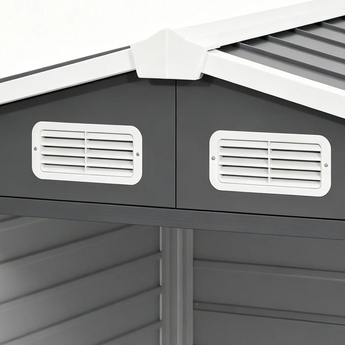7' x 4' Metal Garden Shed, Lockable Doors, Dark Grey Sheds at Gallery Canada