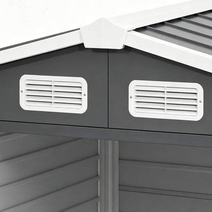 7' x 4' Metal Garden Shed, Lockable Doors, Dark Grey Sheds at Gallery Canada