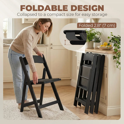 4 Pack Folding Chairs, Foldable Resin Chair with Padded Seat, Portable Indoor Outdoor Seat for Office Events Dining Dining Chairs at Gallery Canada