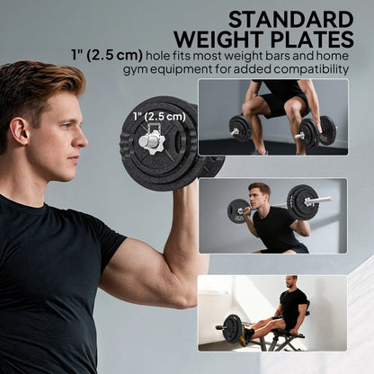 Adjustable Dumbbell Set, 2 in 1 Weights, 112lb Non-Slip Grip Dumbbells & Barbells at Gallery Canada