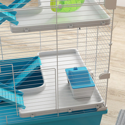6 Tier Hamster Cage with Tunnels, Wheel, Light Blue Hamster Cages at Gallery Canada