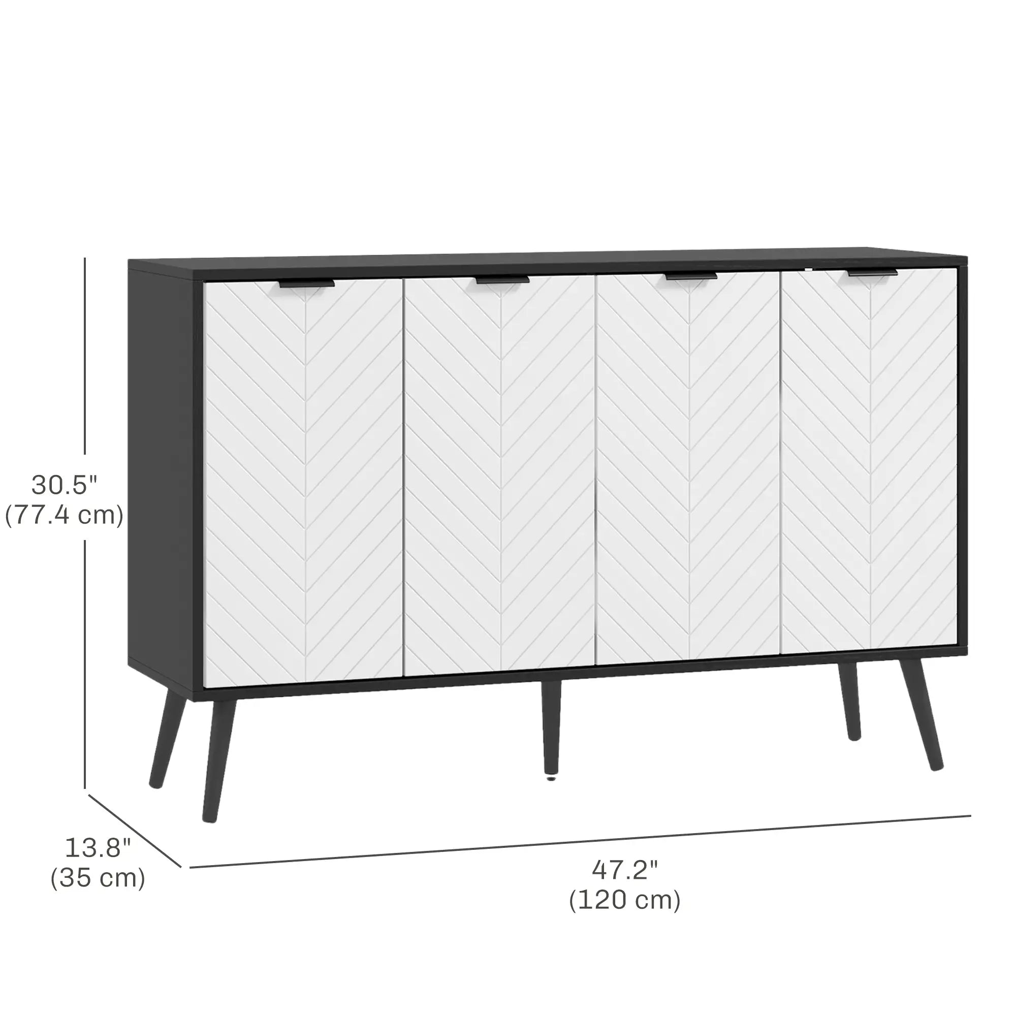 Modern Sideboard, Dining Cabinet with Adjustable Shelves, Black Bar Cabinets at Gallery Canada