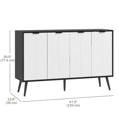 Modern Sideboard, Dining Cabinet with Adjustable Shelves, Black Bar Cabinets at Gallery Canada
