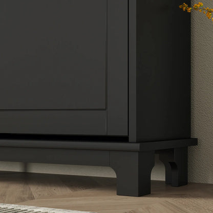 Modern Shoe Storage Cabinet, 4 Flip Drawers, Adjustable Shelves, 5 Legs, Black Shoe Storage Cabinets & Racks at Gallery Canada