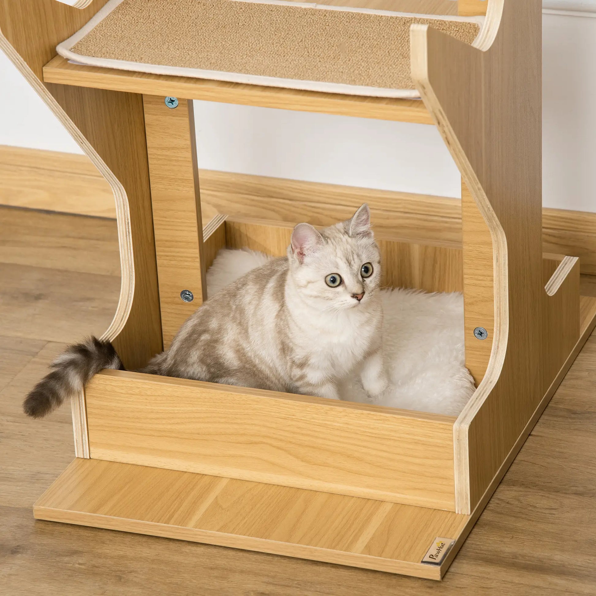 4-Level Cat Tree with Resting House, Activity Center, Oak Cat Towers at Gallery Canada