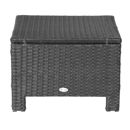 Patio Rattan Ottoman, Outdoor Wicker Footrest with Cushion, White Patio Furniture Sets at Gallery Canada