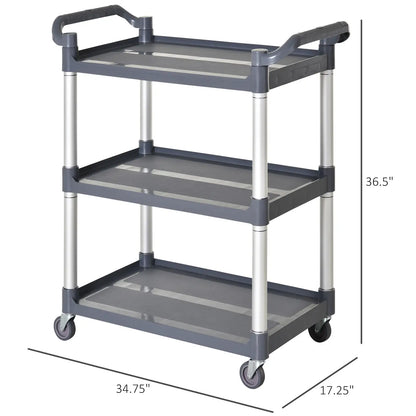 3-Tier Utility Cart, 3 Shelves, Rolling Storage Trolley, Silver Grey Kitchen Islands & Kitchen Carts at Gallery Canada