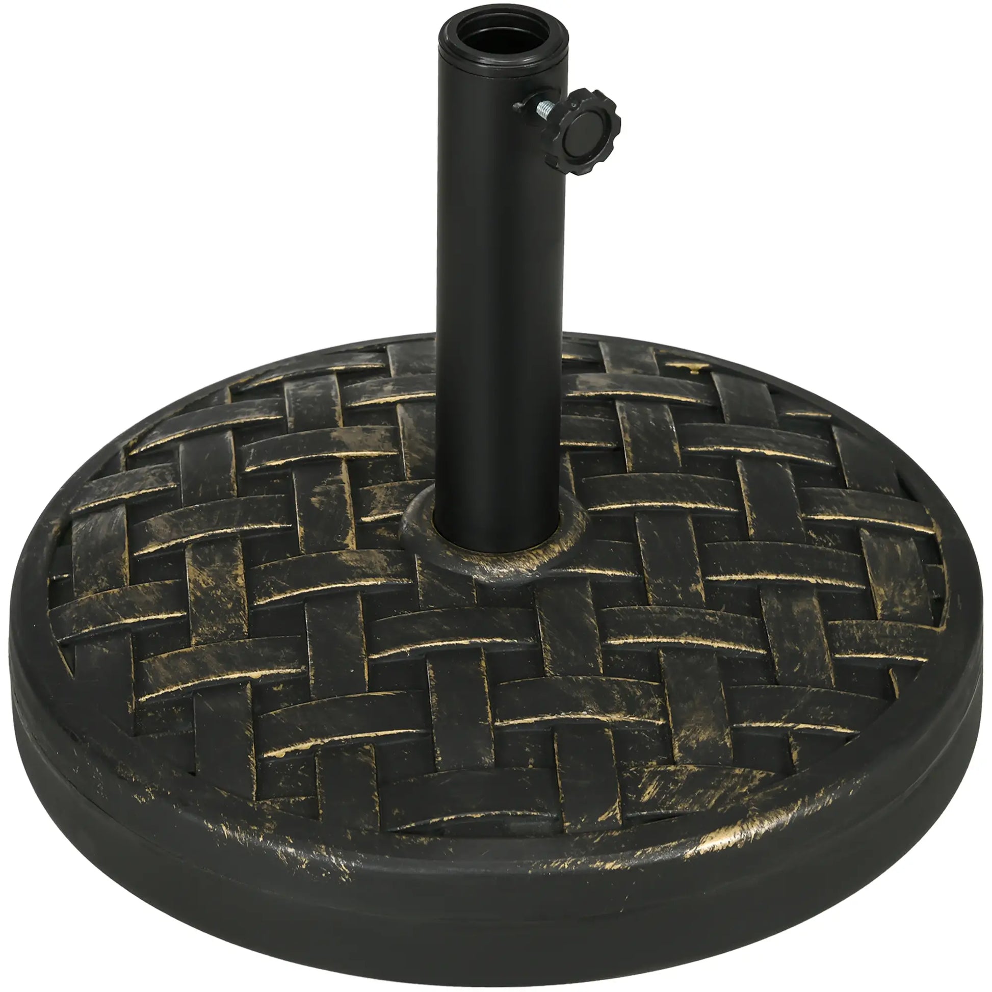 40lbs. Concrete Umbrella Base, Rattan Effect, Heavy Duty, Bronze Umbrella Bases at Gallery Canada