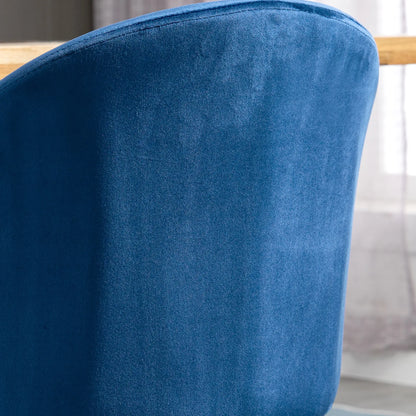 Modern Dining Chairs, Mid-Back Velvet Upholstery, Set of 4, Dark Blue Bar Stools at Gallery Canada